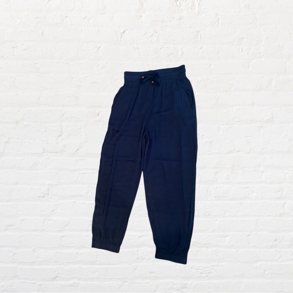 NEW Cupshe navy blue joggers tie waist, small